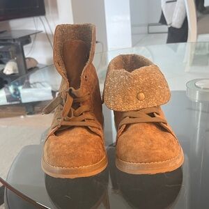 Rocket Dog Fold-Over Suede Shoes in Brown